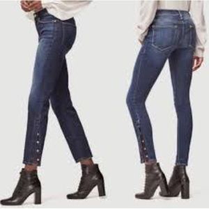 NWT FRAME Denim Le Skinny De Jeanne Snap Hem Jeans in Martha Wash 24 *FLAWED